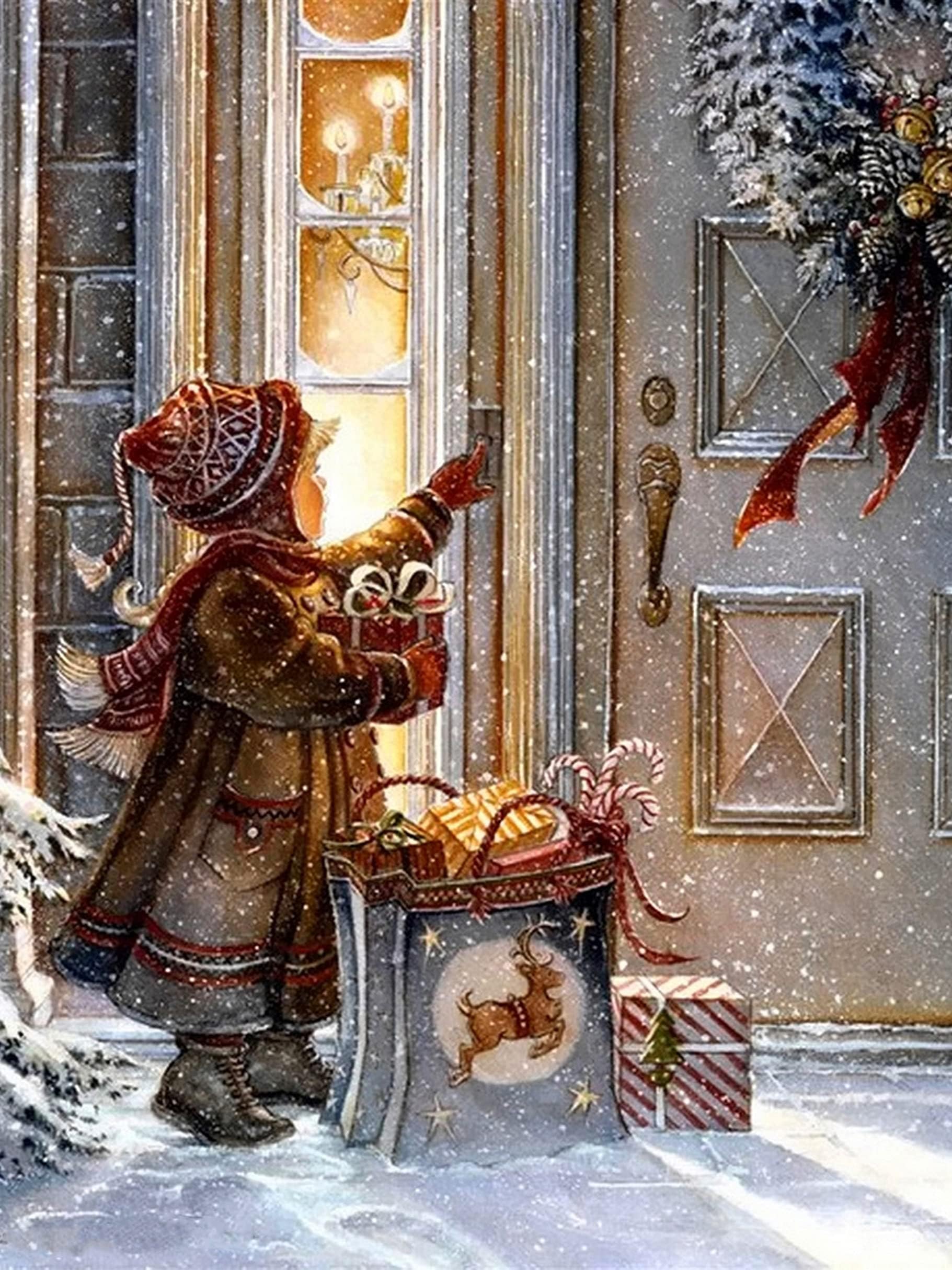 Diy 5D Diamond Painting Christmas Chat Et Chien Complet Accessoires