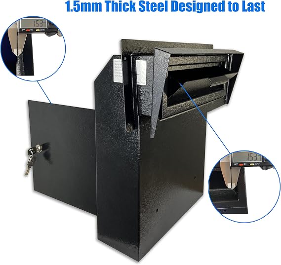 Through-the-Door Mailbox with Rear Access Door & Rain Cover