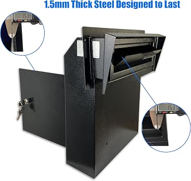 Through-the-Door Mailbox with Rear Access Door & Rain Cover