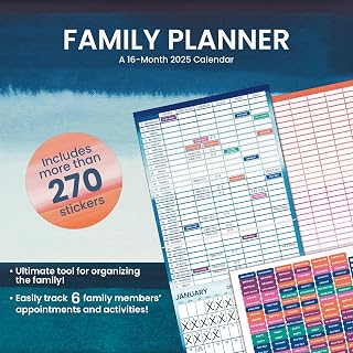 2025 Family Planner Wall Calendar with Reminder Stickers