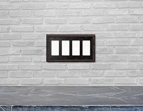 Vista 455 de Henne Bery Sunken Pearls - placa decorativa de pared para interruptor (Palanca simple, 2 unidades, níquel satinado)