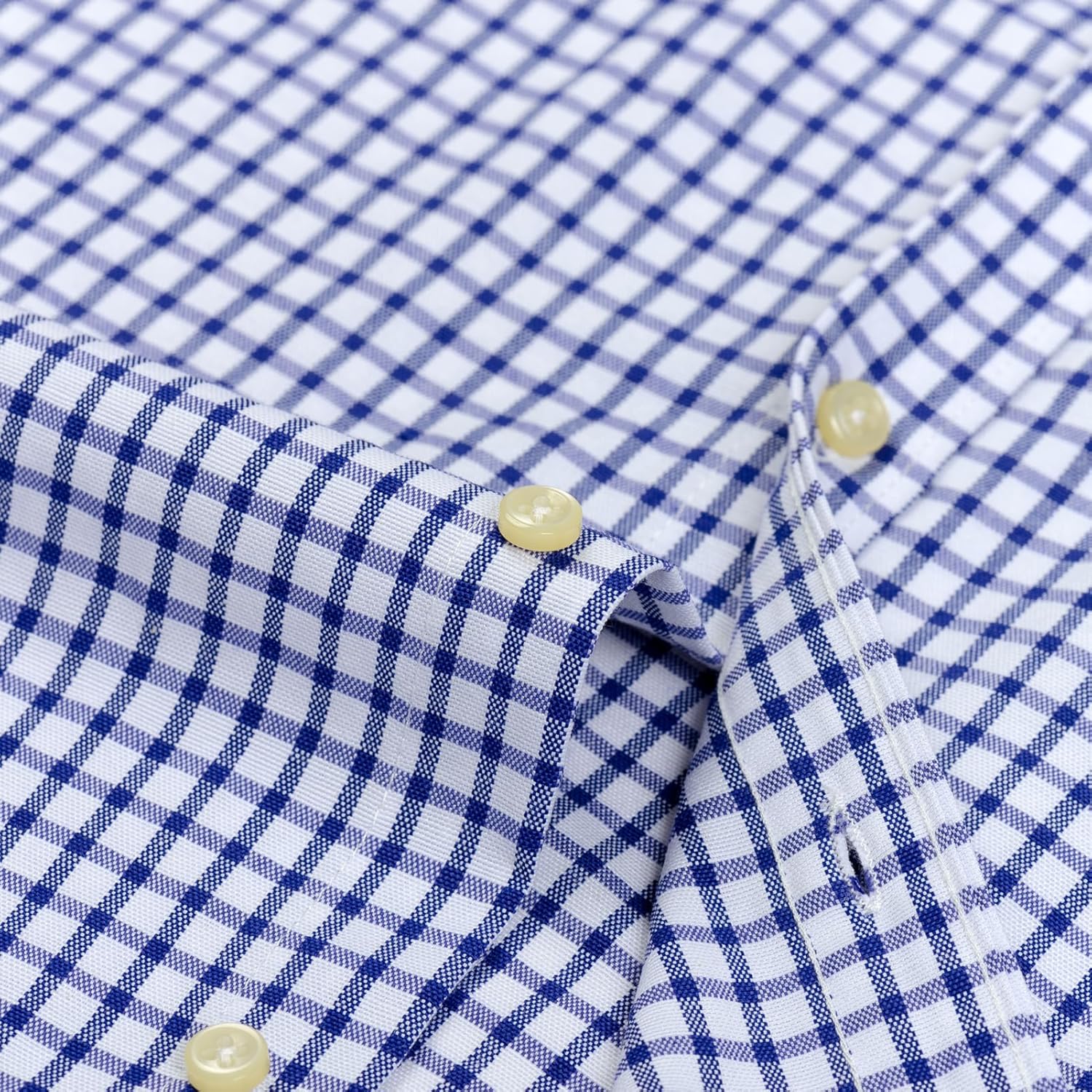 Men's Plaid Oxford Button-Down Shirts with Pocket Spring Fall Long Sleeve Work Casual Menswear Clothing - Image 7