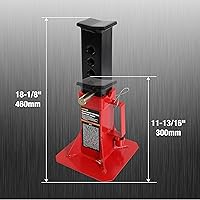 Vista 2 de Torin ATZ120005B - Soportes de gato de pinza de altura ajustable para automóviles de servicio pesado, capacidad de 12 toneladas (26,400 lb), rojo, 1