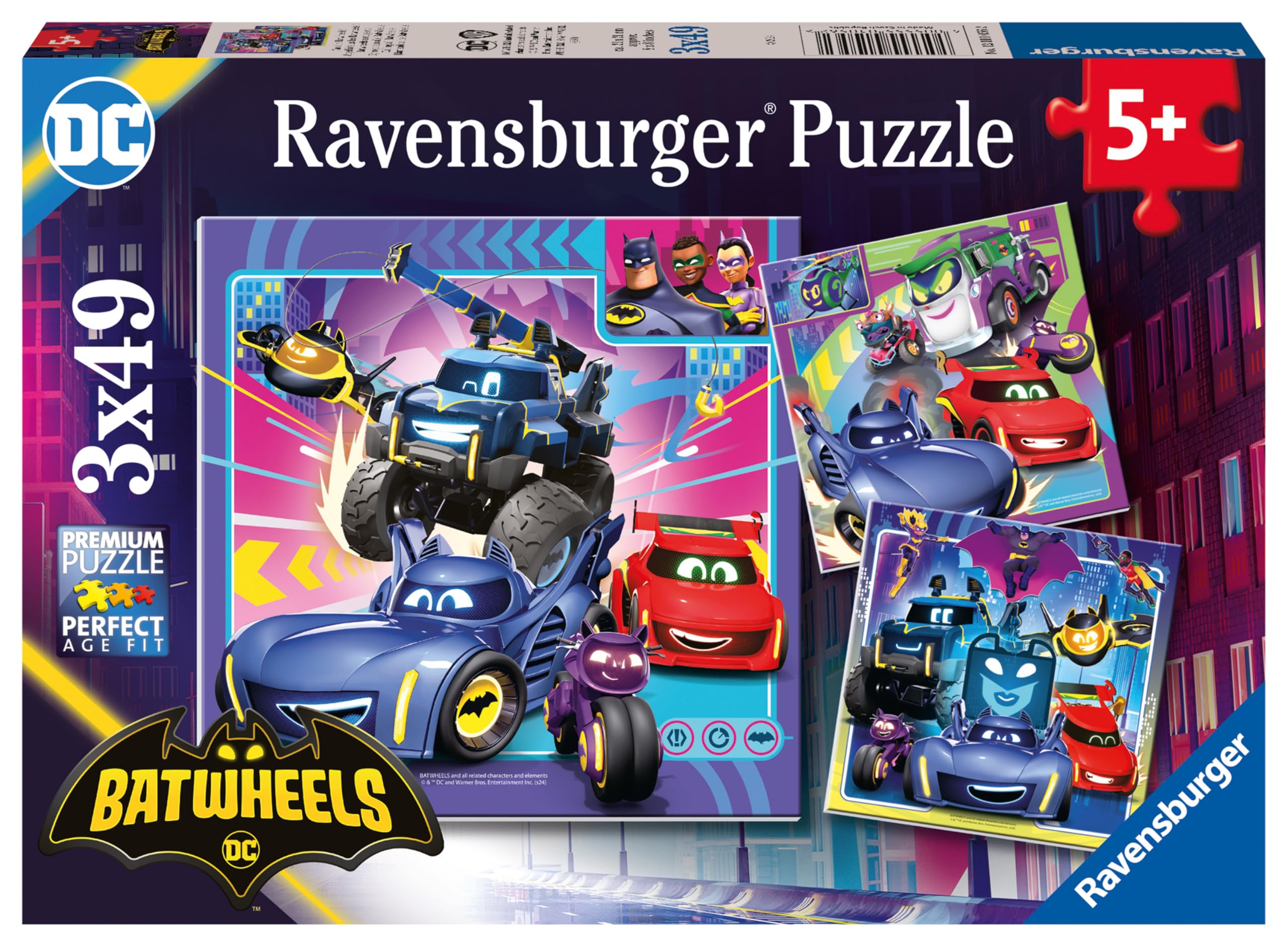 Ravensburger Batman Batwheels Jigsaw Puzzle for Kids Age 5 Years Up - 3x 49 Pieces-Educational Toddler Toys and Games