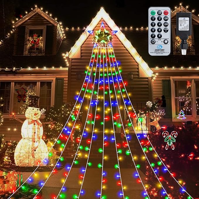 Christmas Star Tree Toppers Lights, Christmas Decorations Outdoor Fairy ...