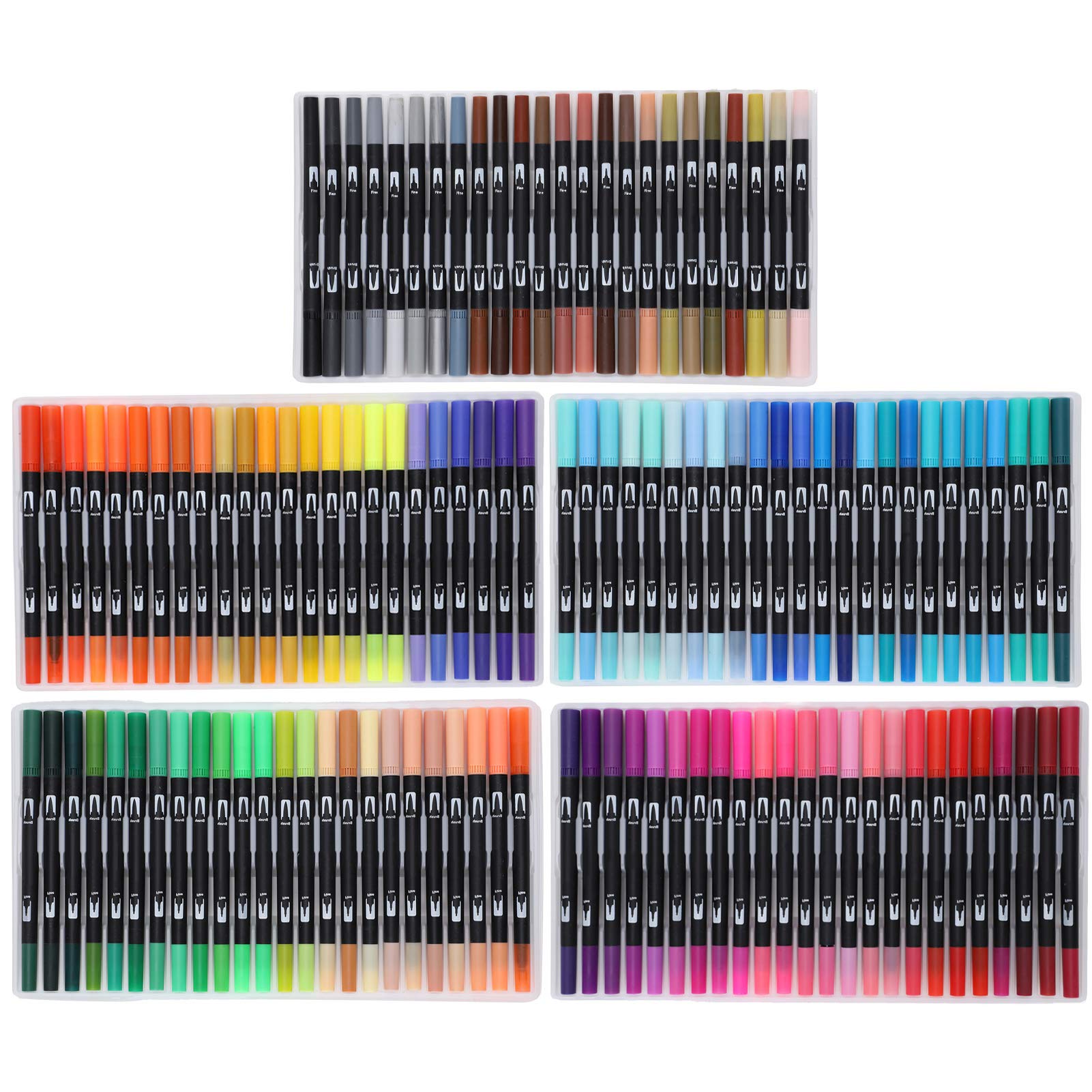 Doppelköpfiges Aquarell-Pinselstift-Set mit 120 Farben, lebendige, waschbare Marker für Künstler, Anfänger, kein Kunstbedarf, mit Aufbewahrungsbox, 120