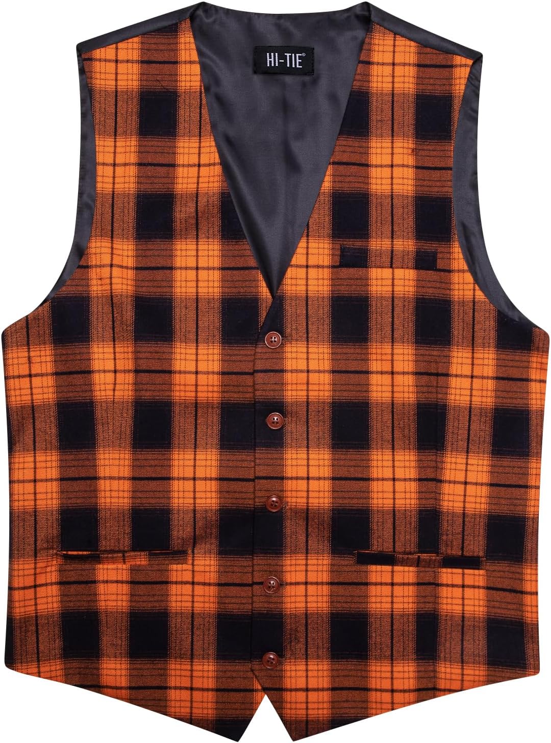 Hi-Tie Men's Suit Vest V-neck Sleeveless Single Breasted Formal Business Wedding for Tuxedo Dress Waistcoat