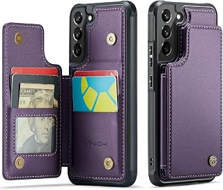 Vinich for Samsung Galaxy S22 Wallet Case with Card Holder, Purple