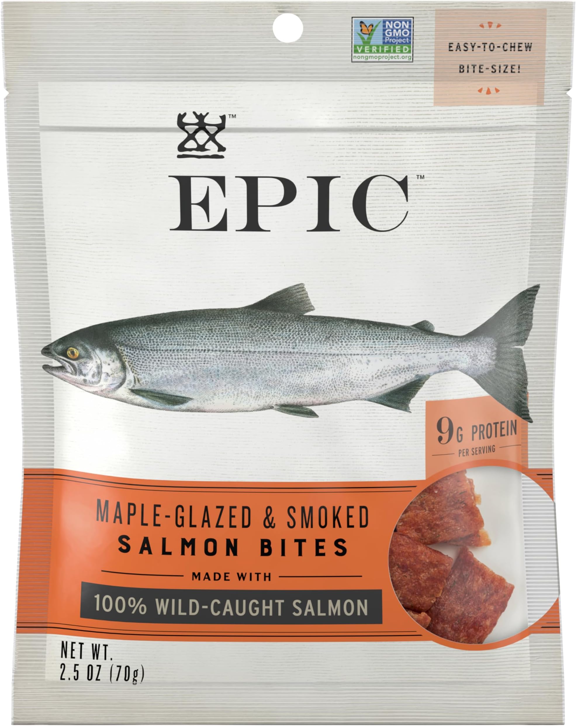 Jerky Bites, 100% Wild Caught, Alaskan Salmon, Maple with Coconut Oil, 2.5 ounce