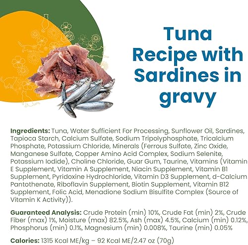 Miniatura 2 de almo nature Classic Complete Cat 12 Pack Receta de atún con sardinas en salsa, latas de 2.47 onzas, comida húmeda enlatada para gatos adultos, sin