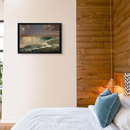 Miniatura 4 de Lost Cabin Niagara Falls de Frederic Edwin Church  Marco plano negro de lienzo  Reproducción de pintura de obras de arte finas  Póster decorativo