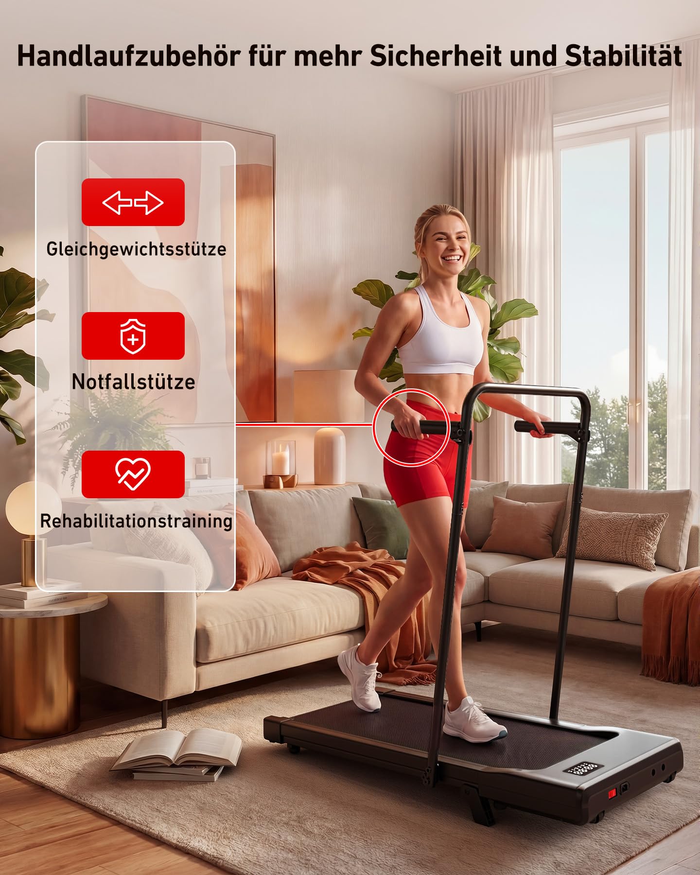 Superun Walking Pad mit Steigung 6%, Laufband für Zuhause mit App max 6km/h und 12km/h Version, Schreibtisch- Laufband bis 136 kg Belastbar mit Multiplayer-Rennen und Trainingskurse Erlebnis vor Ort