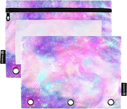 Vista 7 de ALAZA Bolsa para lápices de campo de fútbol americano para carpeta de 3 anillos, bolsillos con cremallera transparente para ventana, bolsas