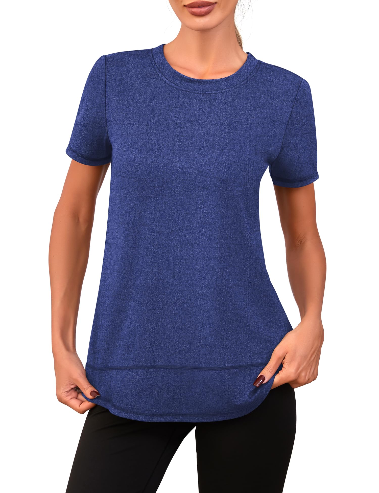 Camiseta Deportiva Mujer Camisetas de Manga Corta Ropa Deporte Secado Rápido para Yoga Running Fitness — view 7