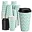 YEEHAW 16 oz Coffee Cups with Lids 100 Pack, Green Disposable Paper Coffee Cups with Lids, To Go Cup with Lid