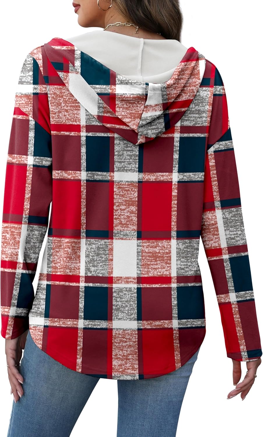 RUMIA Womens Tops V Neck Button Sweatshirt for Women Pullover Long SLeeve Shirts Fall Outfits 2025 Loose Fit S-3XL - Image 4