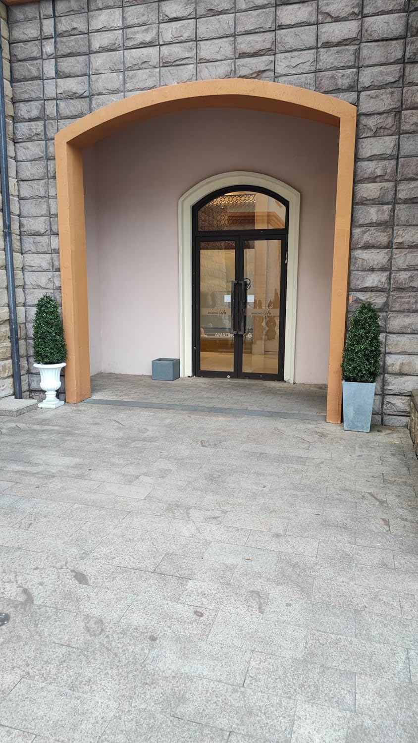 38in Artificial Boxwood Topiary Trees Potted Faux Outdoor Plants for Front Door Decor 2Pack - Image 2