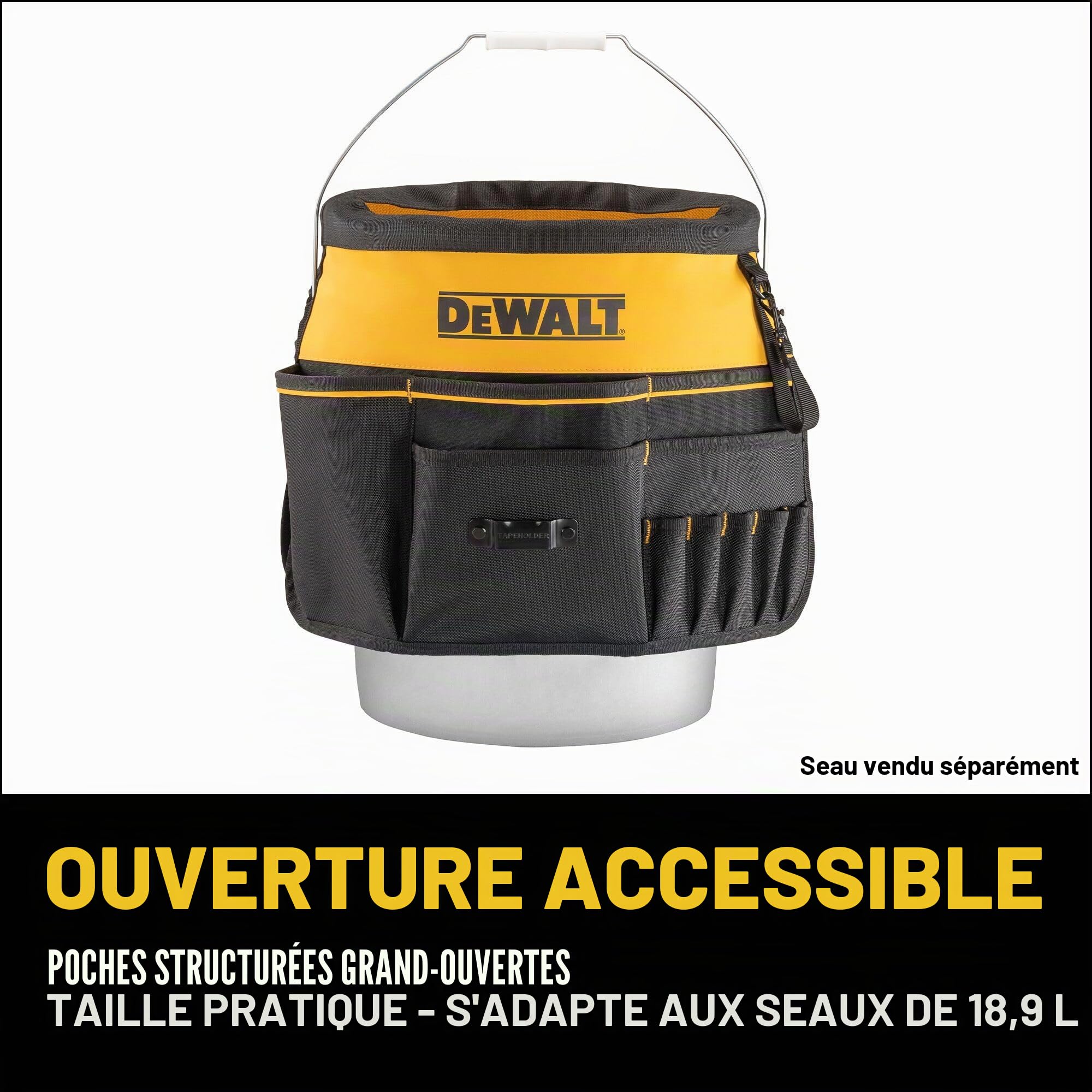 DEWALT Organiseur à outils, 37 poches et boucles pour le rangement des outils, y compris une poche TOUGHCASE (DWST560109)