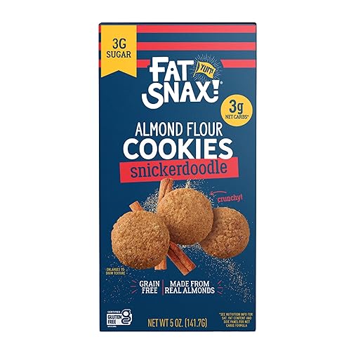 Fat Snax Mini galletas keto crujientes bajas en carbohidratos Snickerdoodle 5 onzas galletas de harina de almendras certificadas sin gluten