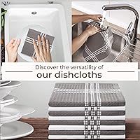 Vista 5 de Juego de paños de cocina de algodón Urban Villa de 8 piezas, paño de cocina de waffle 30x30 cm, paños de cocina altamente absorbentes y suaves