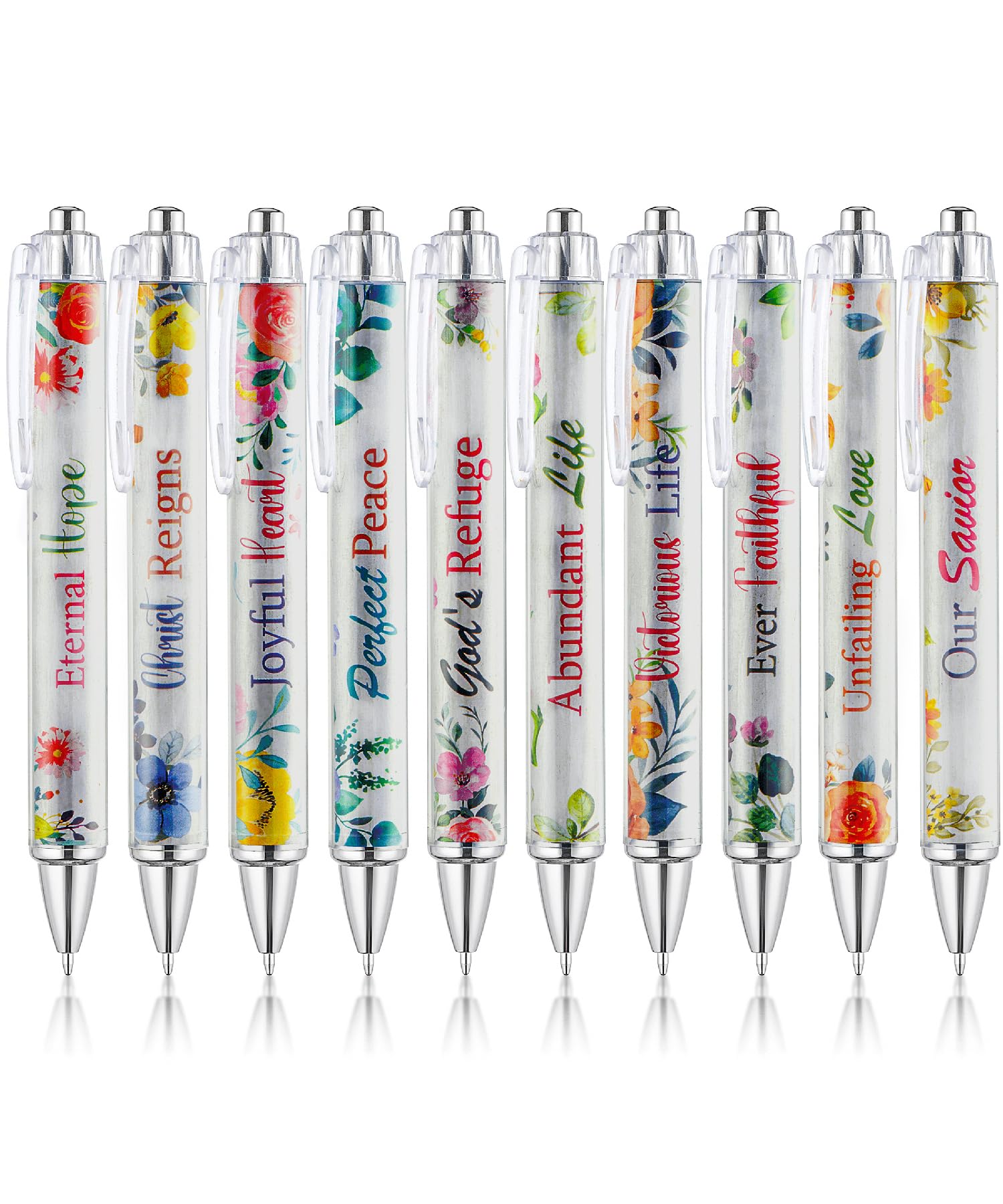 Mr Pen Christian Pen Set 10 Pack Faith Blossoms Black Ink Bible Verse Pens Ballpoint Pens