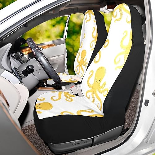Miniatura 6 de xigua Octopus - Fundas universales para asiento delantero de automóvil, 1 paquete, decoración interior automotriz, fundas protectoras transpirables