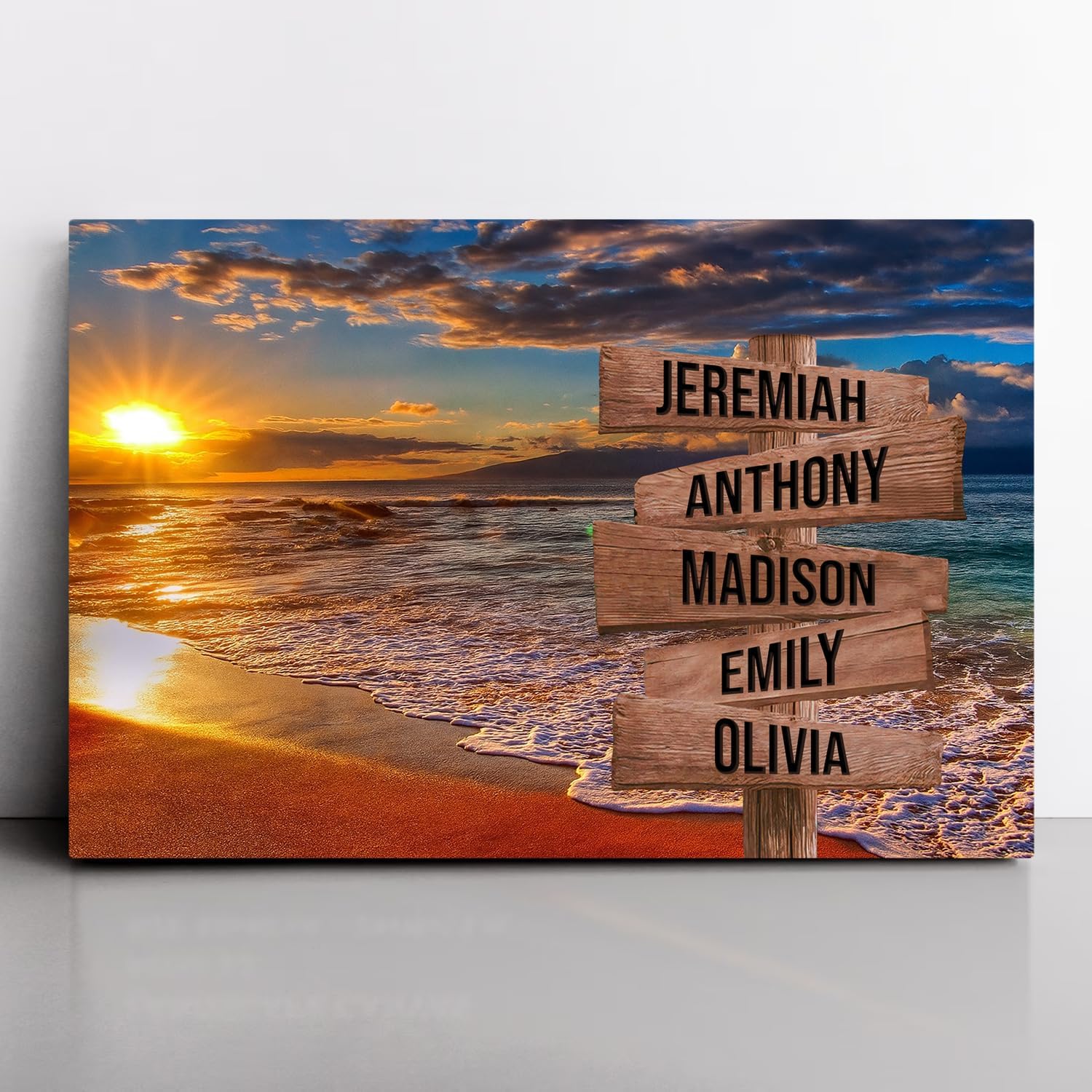 Personalized Family Street Sign Multi-Name Canvas Or Poster Wall Art, Custom Date Of Birthday With Names, Street Signs Customized, Best Gifts For Mom/Dad, Birthday, Christmas Gift For Family #9