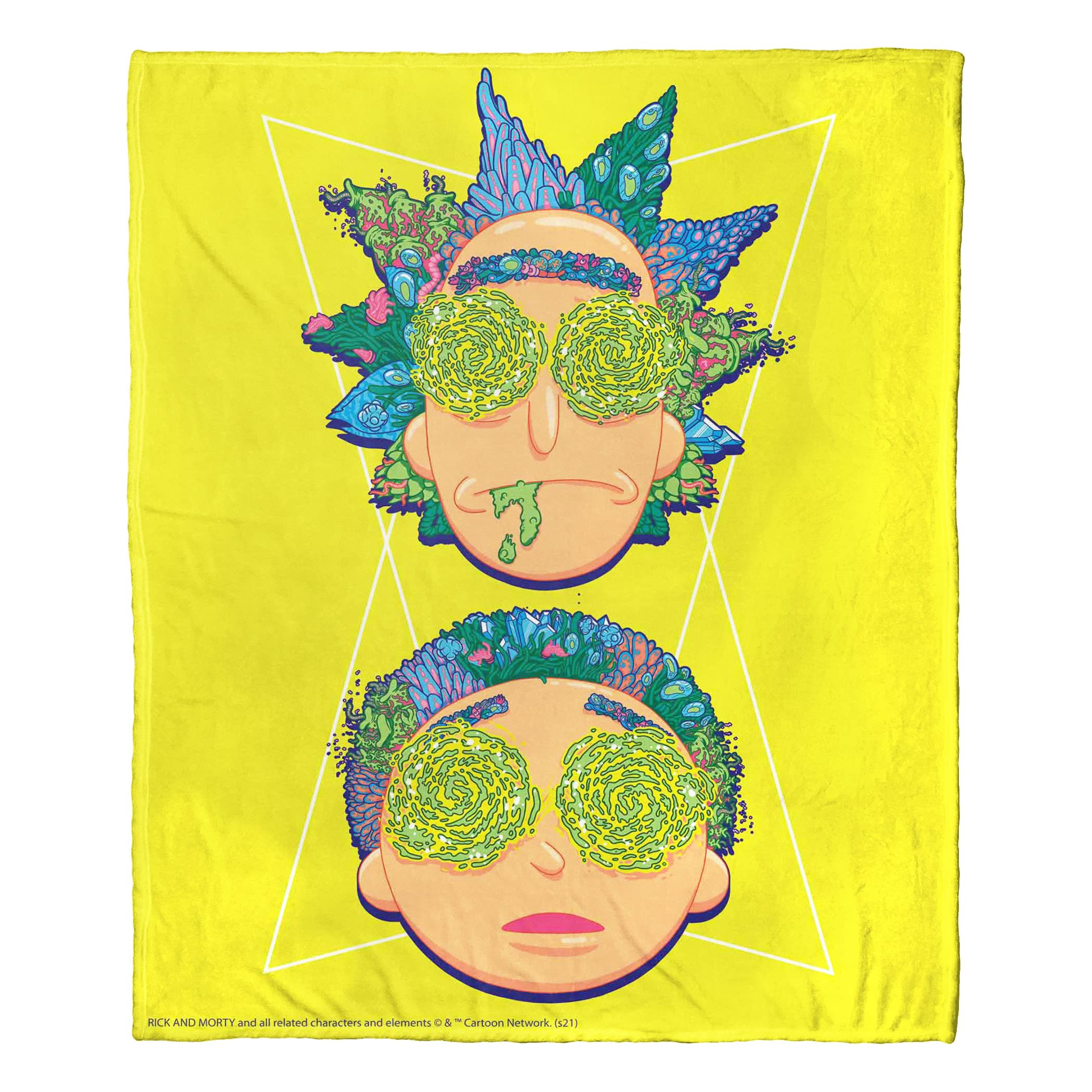 Northwest Rick and Morty Silk Touch Throw Blanket, 50" x 60", Flora Head
