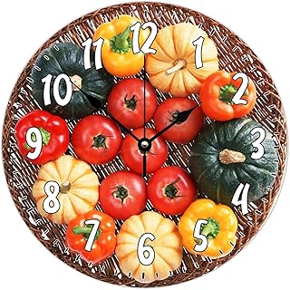 Taozhiyuan Exquisite Wooden Clock, Adjustable Kit, Suitable for Home Decoration Suitable for Kitchen, Living Room or Office(Black-Style-8)