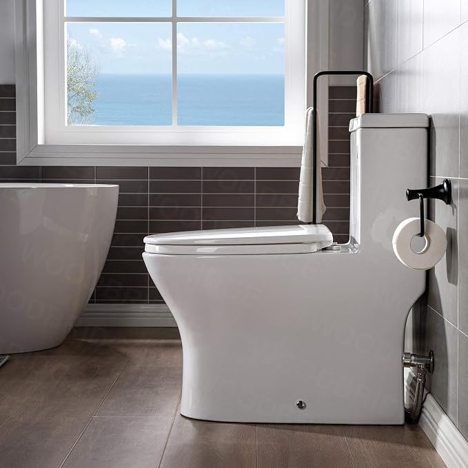 Inodoro moderno one piece WOODBRIDGE dual flush blanco miniatura 5