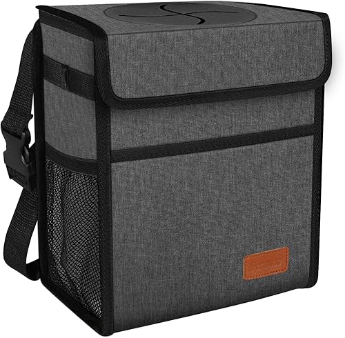 Miniatura 7 de Basurero para automóvil, bolsa de basura impermeable, con tapa, para asiento delantero de SUV, multiusos, para colgar en reposacabezas, plegable y