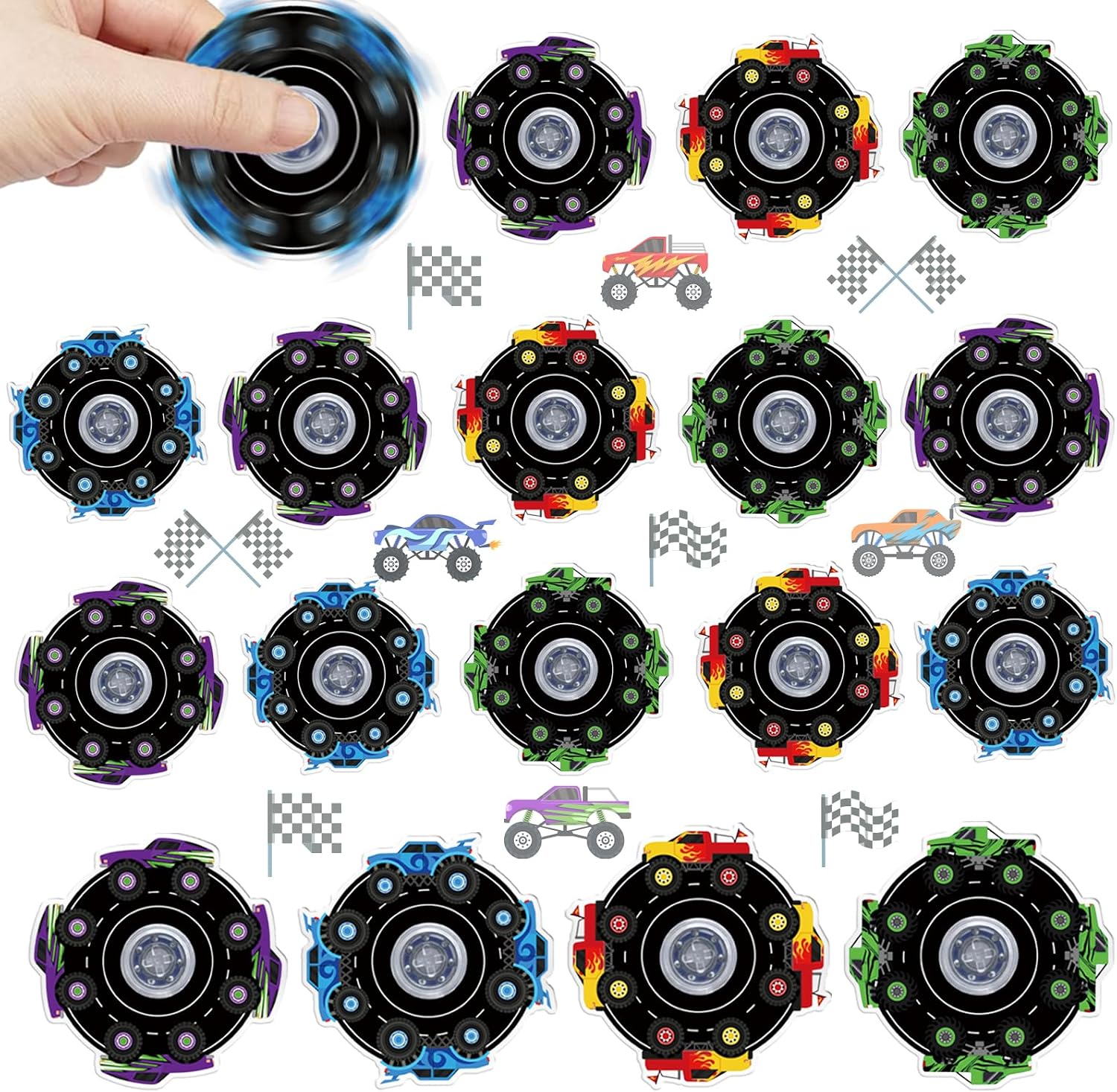 24PCS Monster Truck Party Favors Mini Fidget Toys for Kids, Truck Car Birthday Party Supplies Monster Truck Birthday Decorations Goodie Bags Gifts School Prizes Carnival Goody Bag Stuffers
