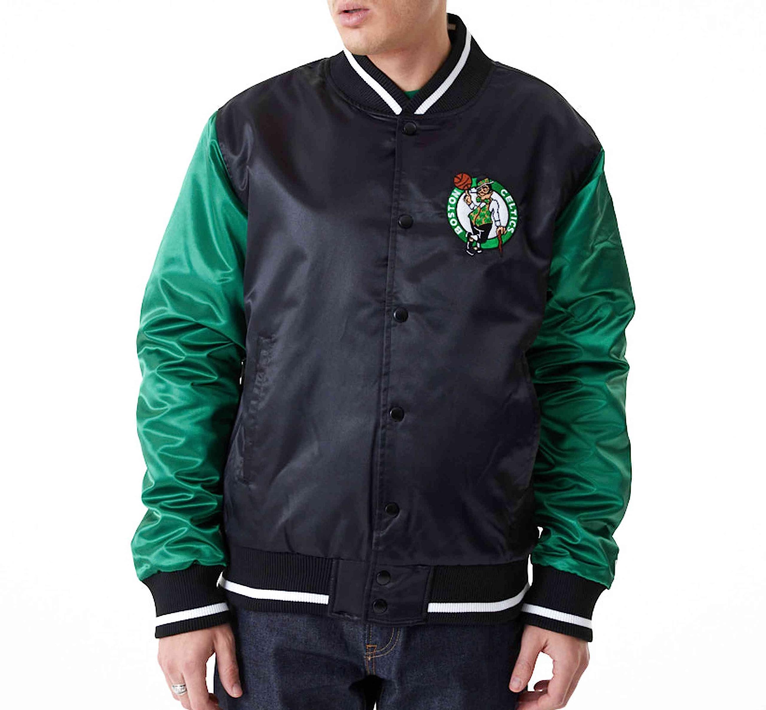 New Era - NBA Boston Celtics satyna bomber kurtka kolor czarny