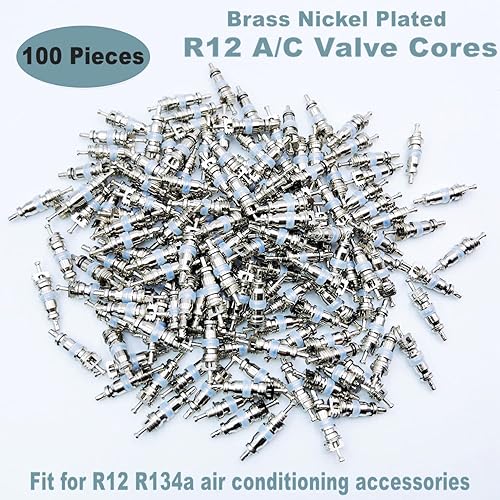 Kit de núcleo de válvula de aire acondicionado, 100 piezas R12 R134a automotriz A/C válvula de refrigeración núcleos para automóvil y hogar CA con
