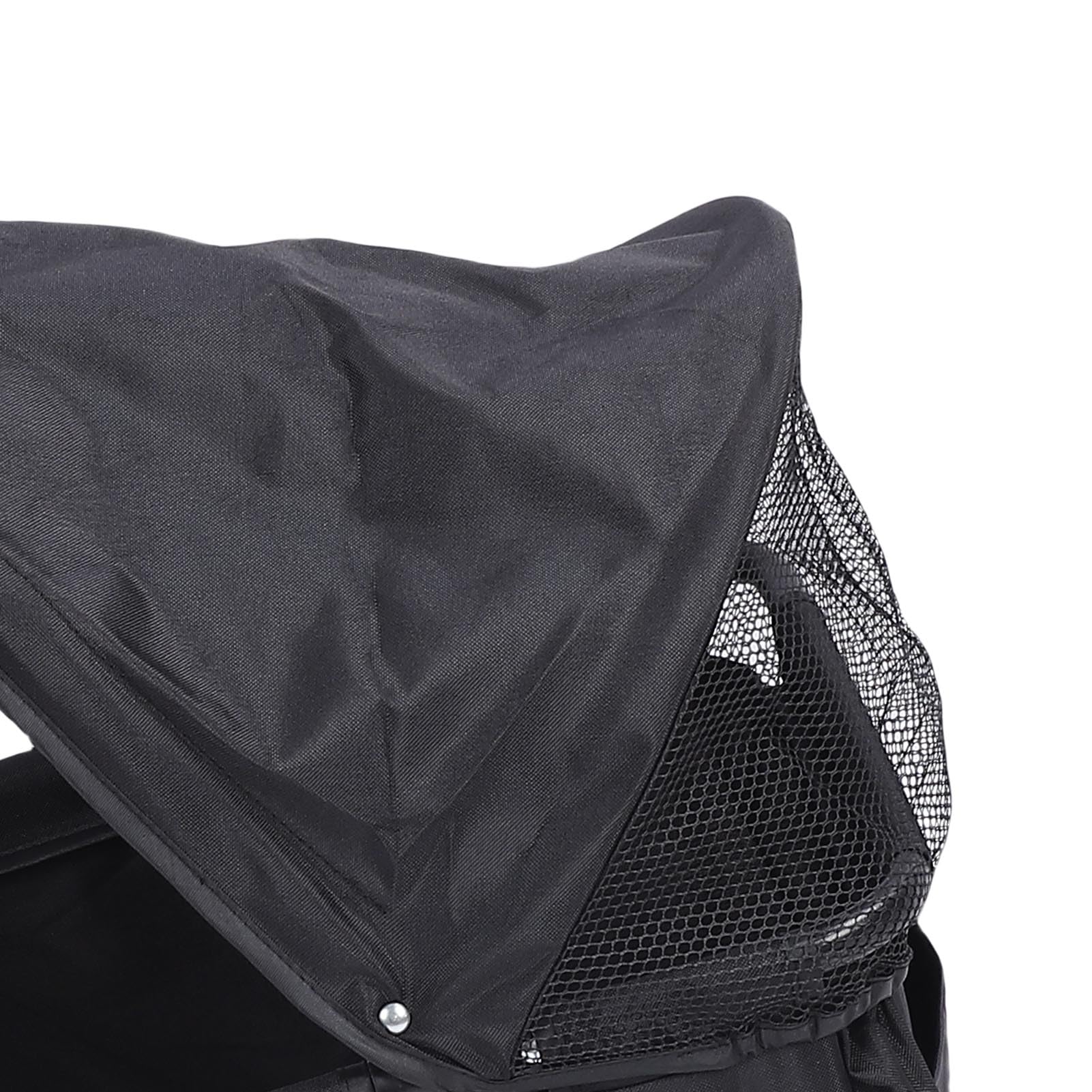 VBESTLIFE Passeggino per Animali Domestici Pieghevole Leggero, Design a 4 Ruote con Tettuccio Parasole e Carrello per Animali Multifunzionale Pieghevole con una Sola Mano per Cani di (BLACK)