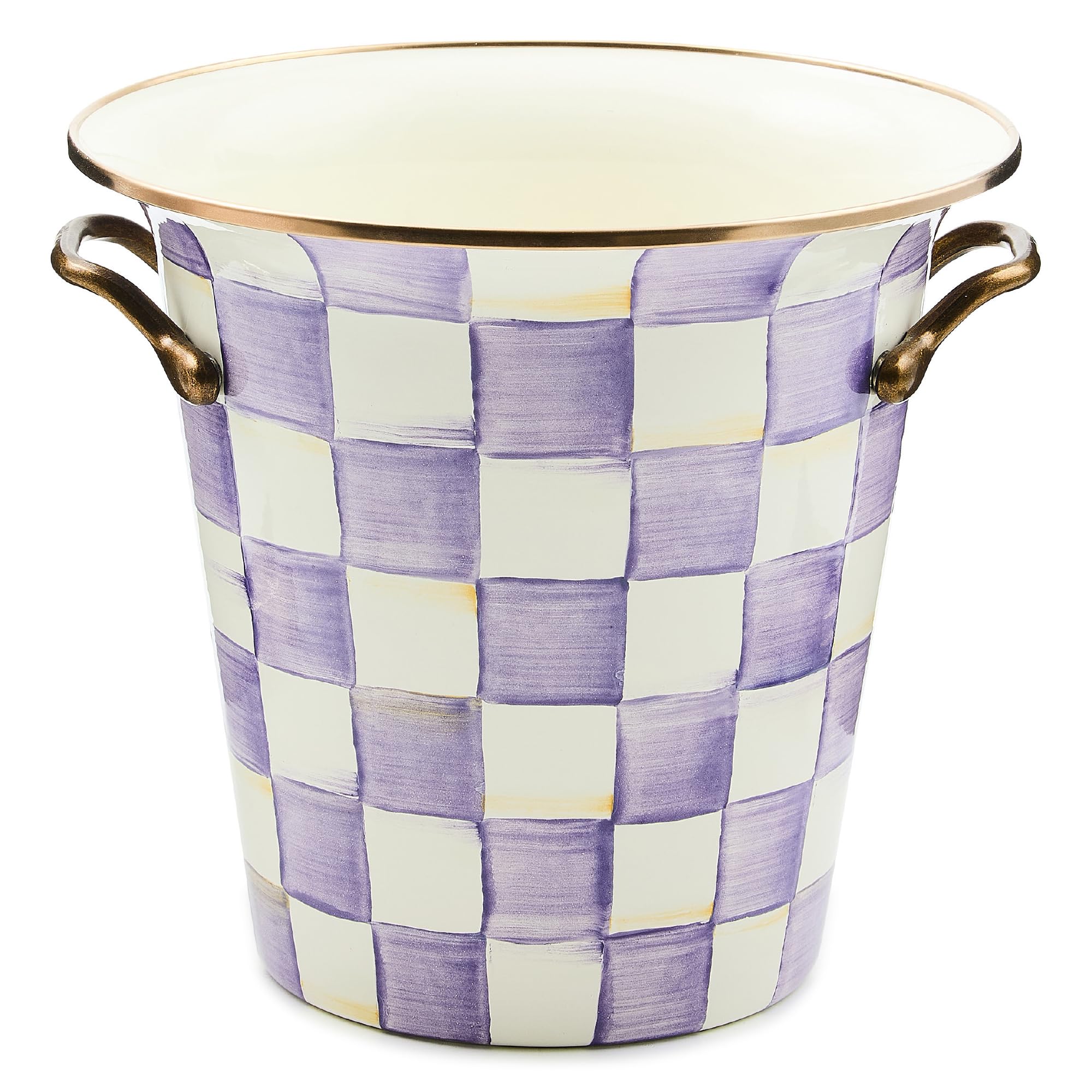 MACKENZIE-CHILDS Enamel Wine Cooler, Gray-and-White Sterling Check — Amazon image 7