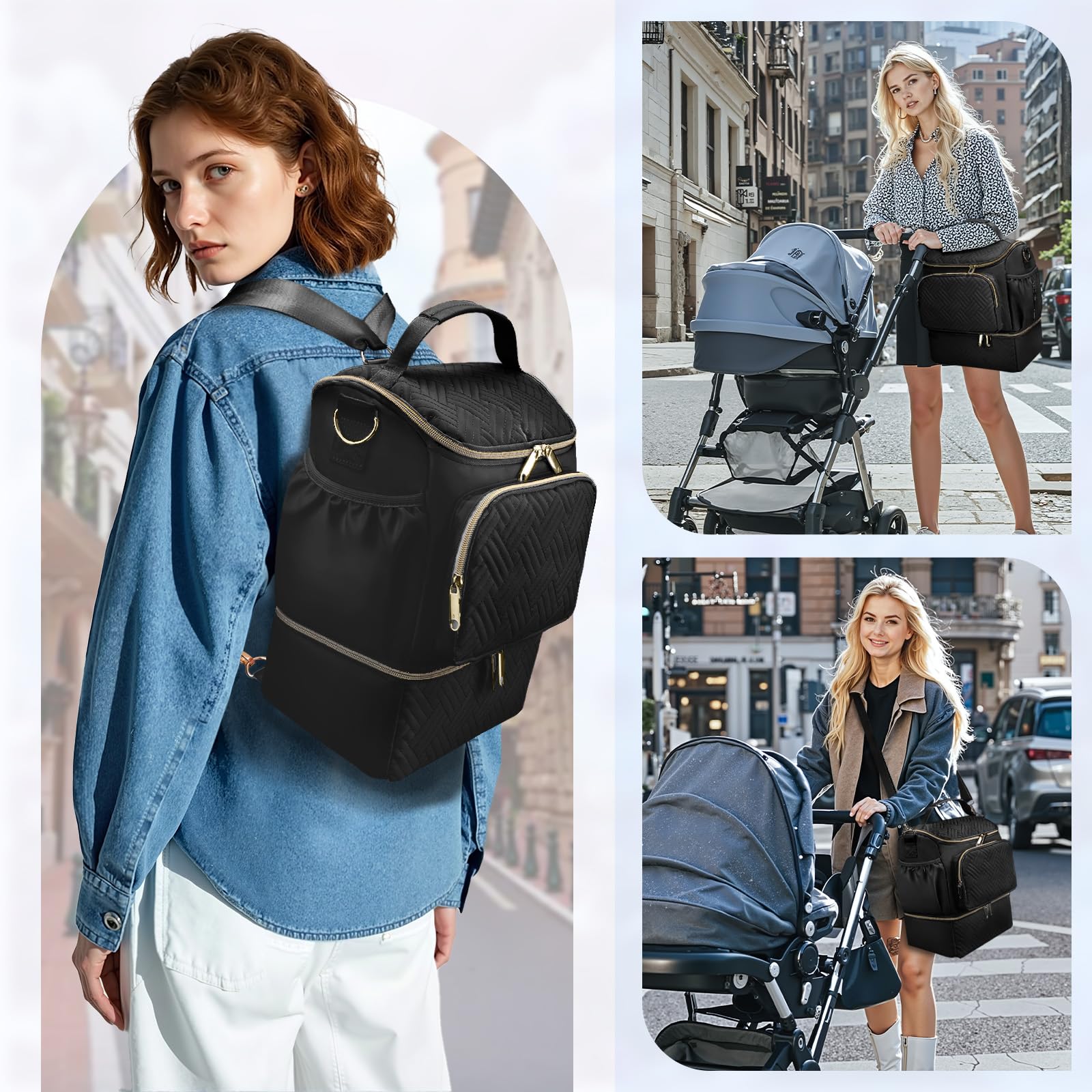 Tragbare Milchpumpentasche mit Kühlfach, kompatibel mit Willow/Elvie/Medela/Momcozy M5/S12 Pro, Muttermilchkühler, Reisetasche mit Eisbeutel & Matte, Pumptaschen für die Arbeit