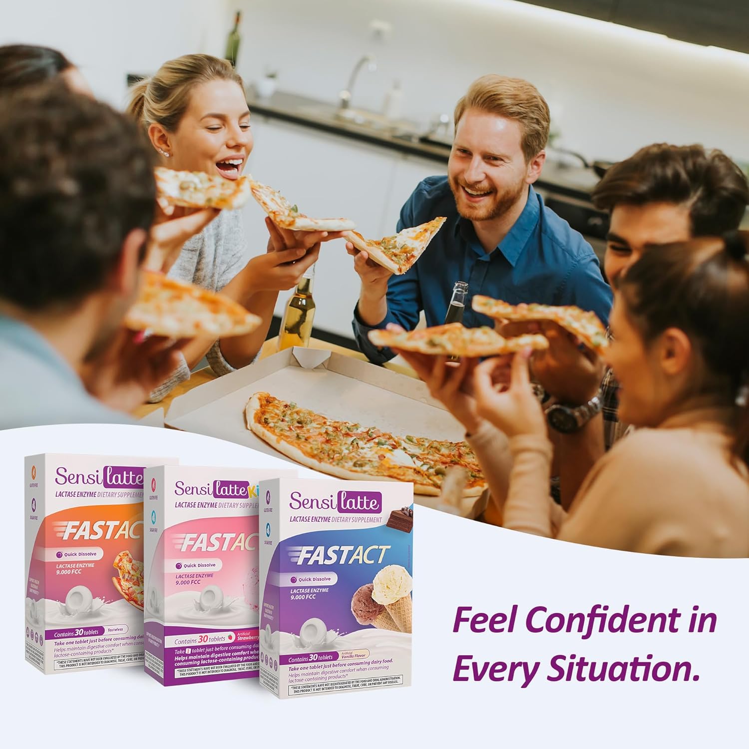 Lactase Enzyme 30 Tablets Vanilla - 9.000 FCC - Sensilatte – Quick Dissolution – Helps with Digestive Comfort – Prati Donaduzzi - Image 8