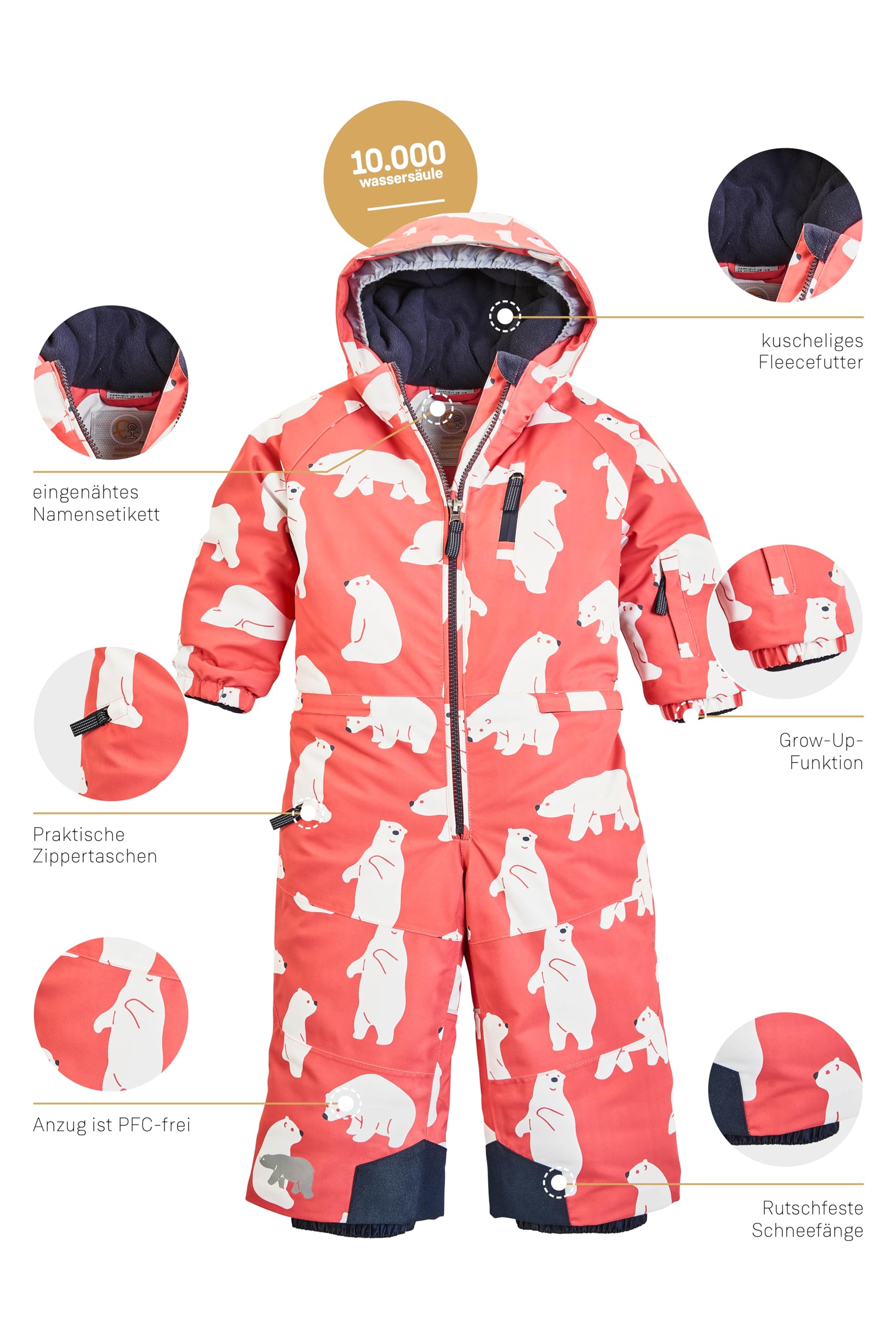 first instinct by killtec Fisw 33 Mns Onpc Mono de esquí/traje de nieve con capucha, impermeable Unisex niños