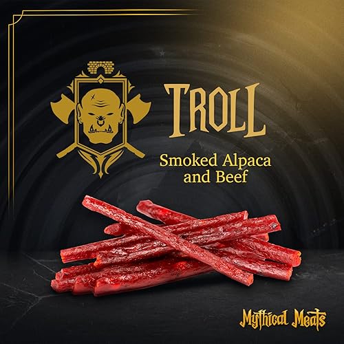 Miniatura 10 de Mythical Meats Humanoid Flavor Gremlin - Paquete de 12 palitos de aperitivos  Pollo a la barbacoa y carne de res  Carnes secas y deshidratadas
