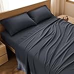 Bedsure Queen Sheet Set - 4 Pieces Soft Queen Size Sheets - Breathable & Cooling - Hotel Luxury - Easy Care Polyester Microfiber Bedding for Women, Men, Dark Grey