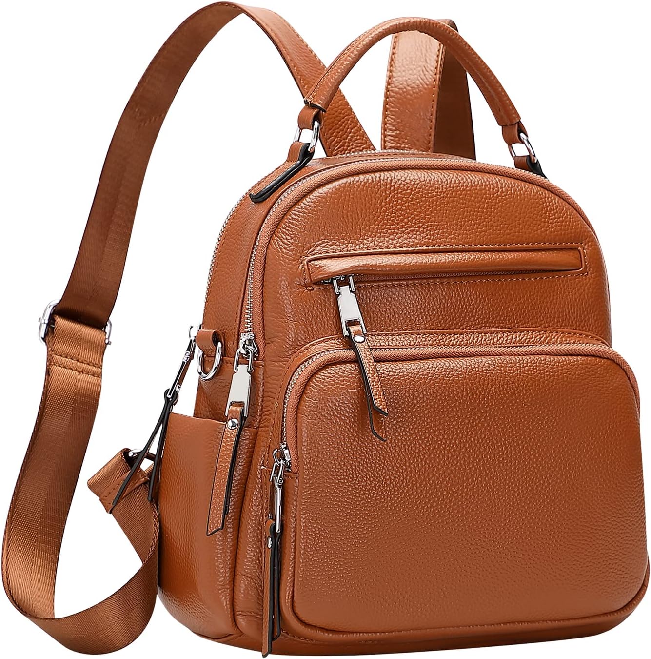 ALTOSY Genuine Leather Backpack for Women Small Convertible Backpack Purse Ladies Shoulder Bag 4 in 1 to Carry - Image 4