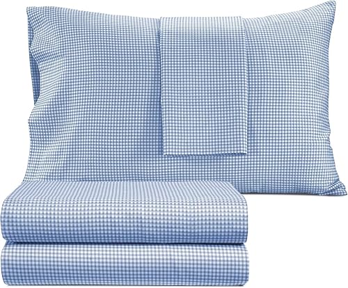 IZOD - Juego de sábanas de algodón satinado sedoso, tacto suave y mantecoso, algodón de fibra larga, sábanas de bolsillo profundo (300 TC, KingBlue