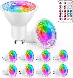 🎁 FREEBIE: YAYZA! Bombillas Gu10 LED Blanco Frio 6W 6000k(Equivalente 50W Bombilla LED), Regulable Focos Gu10 450 Lúmenes, RGB 12 Col…