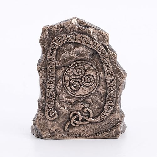 Miniatura 4 de Veronese Design Portavelas Viking Vegvisir Runestone de 5 34 pulgadas de alto con acabado de bronce
