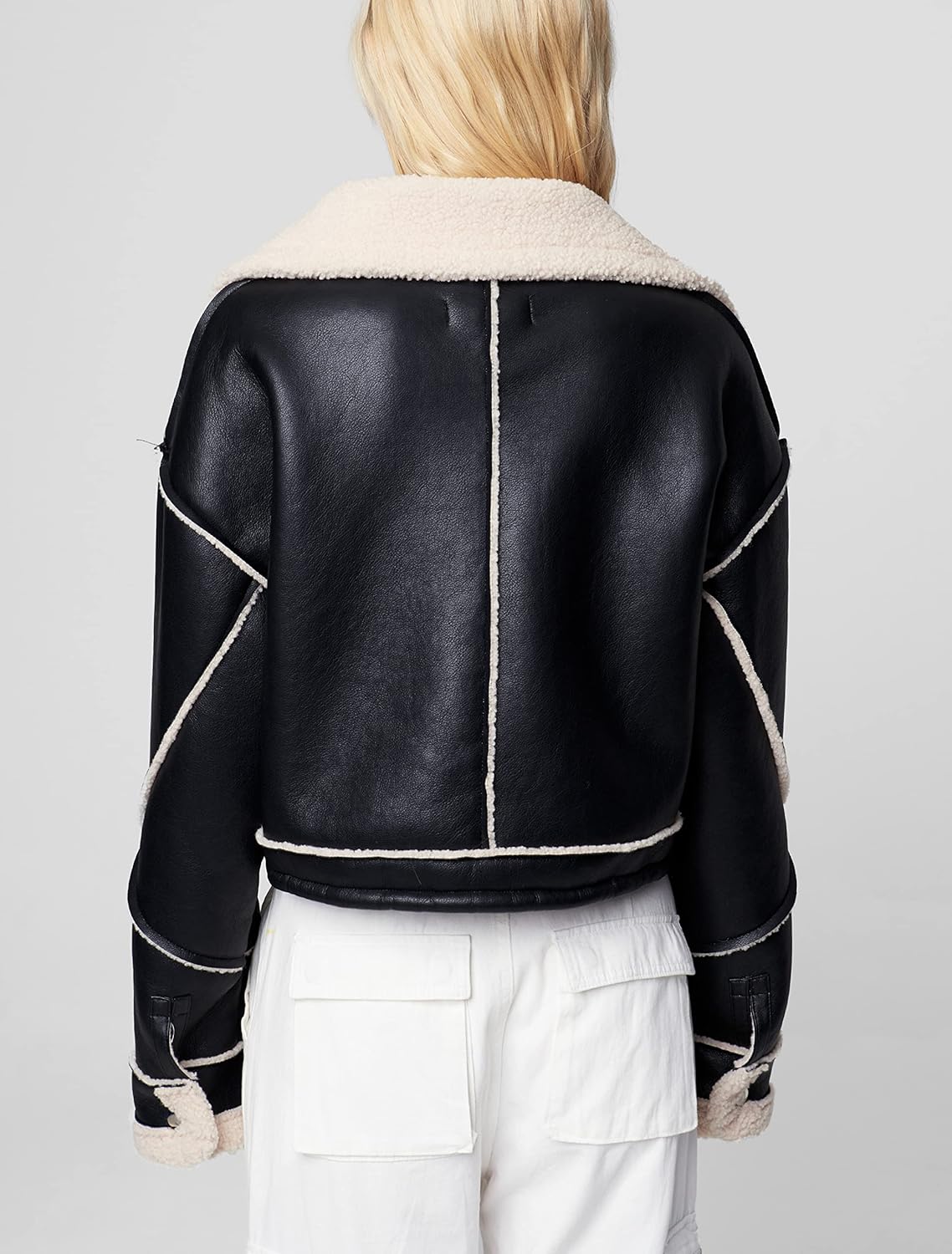 [BLANKNYC] womens Sherpa Bonded Moto Jacket - Image 2