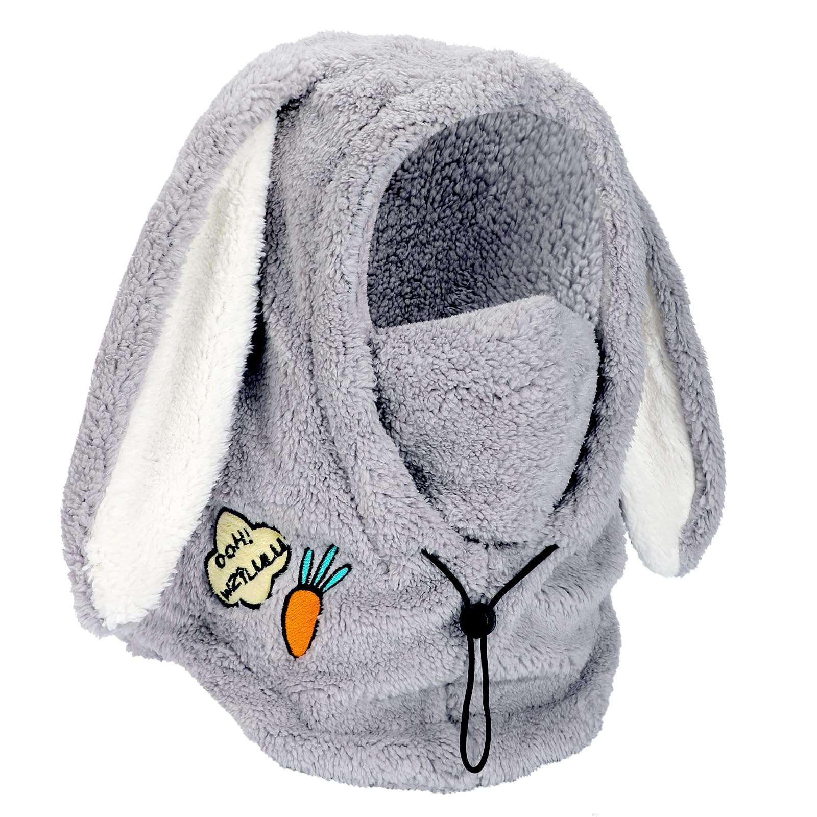 PHOGARY Cagoule d'hiver pour femme, capuche Sherpa masque de ski requin unisexe couvre-visage coupe-vent pour l'hiver capuche thermique pour femme