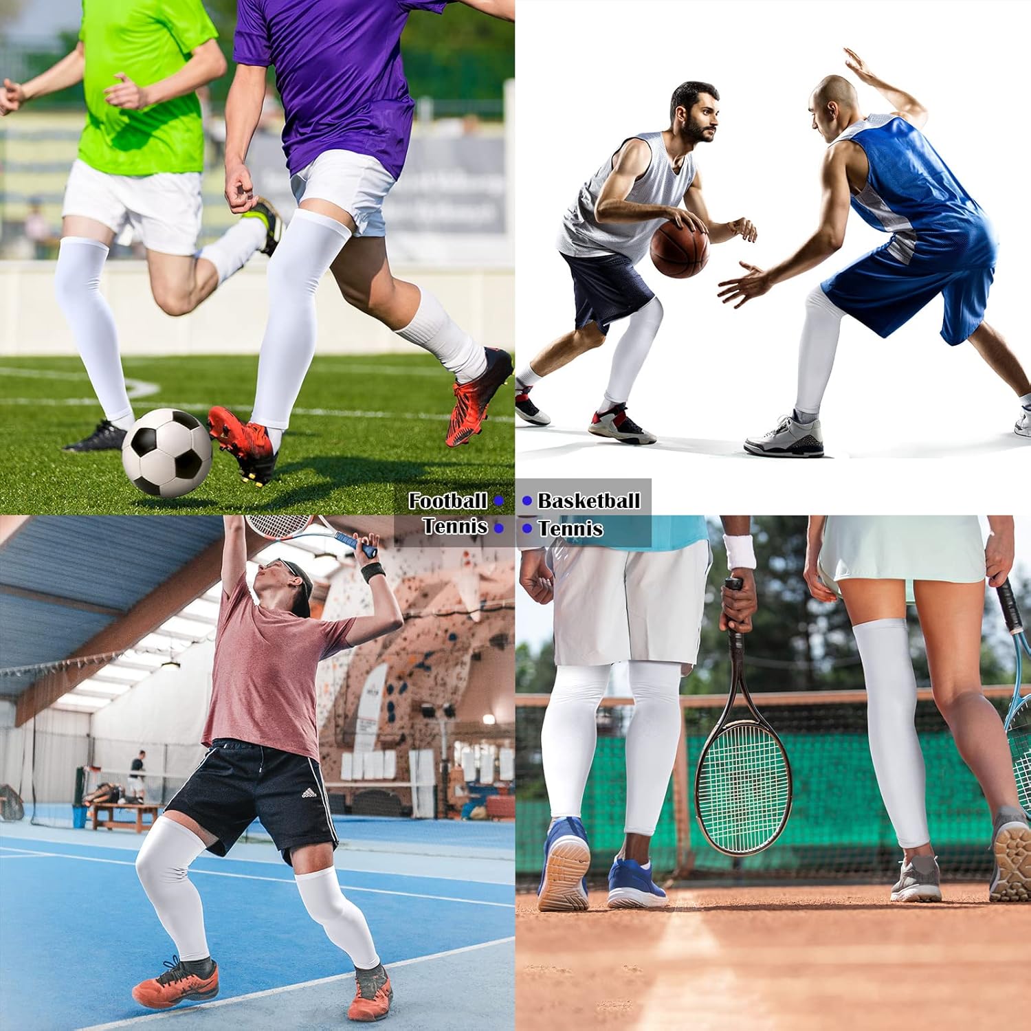 Sizes XL......Leg Sleeves Compression Long Knee Sleeve UV Protect for Men Women Sport Basketball Football