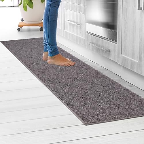 Miniatura 6 de Cekene Alfombra de pasillo para pasillo, antideslizante, lavable, alfombra de área de granja, alfombra de camino de cocina para fregadero de