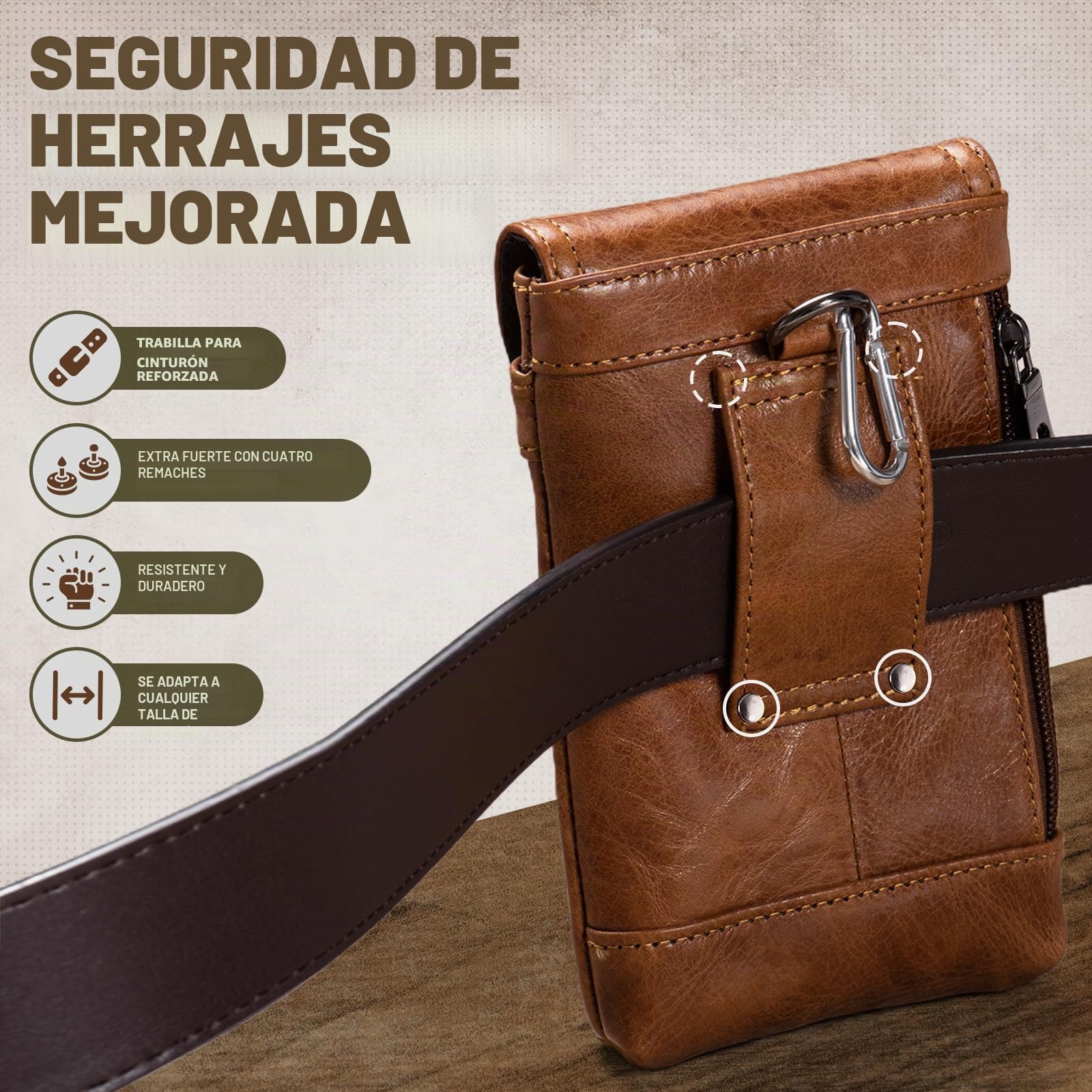 Hombres del Teléfono Móvil del Cinturón Titular, Smartphone Cinturón de Cintura Bolsa para el iPhone 16 Pro MAX, 16 Plus 15 14 13 12 11 Pro MAX Casos, Caso de Cuero Genuino Dinero Bolso